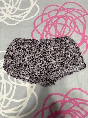 Aerie Navy and Orange Floral Pajama Shorts